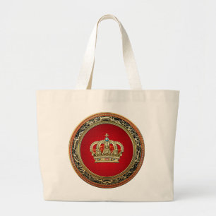 Bolsa Tote Grande [600] Príncipe-Princesa Rei-Rainha Coroa [Belg.Do