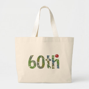 Bolsa Tote Grande 60th Sacola dos presentes de aniversário