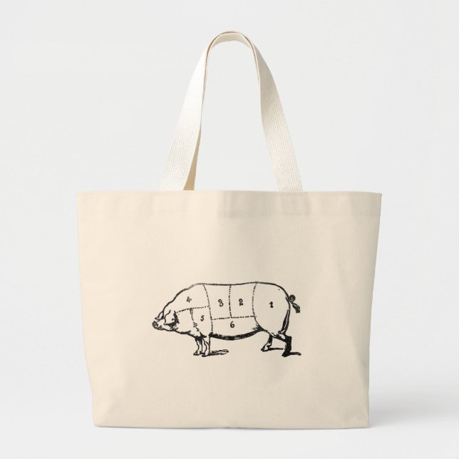 Bolsa Tote Grande 6 graus de bacon (Frente)