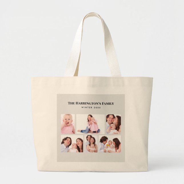 Bolsa Tote Grande 6 Seções Fotografias Personalizadas - Quadros de C (Frente)