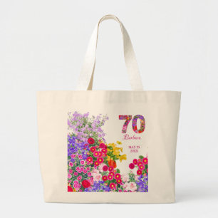 Bolsa Tote Grande 70 festa de aniversário hóspedes de tote jumbo flo