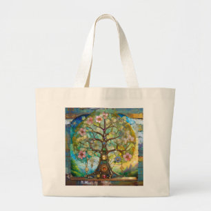 Bolsa Tote Grande 7 Chakra Blossoming Tree Of Life