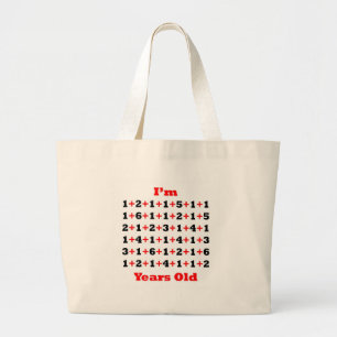 Bolsa Tote Grande 90 anos velho! Vermelho do preto