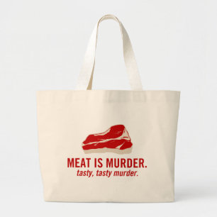 Bolsa Tote Grande A carne é assassinato, assassinato saboroso