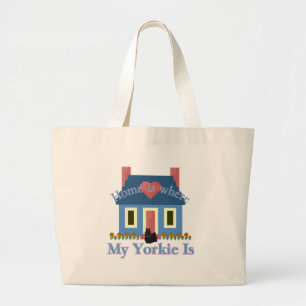 Bolsa Tote Grande A casa é Yorkshire Terrier