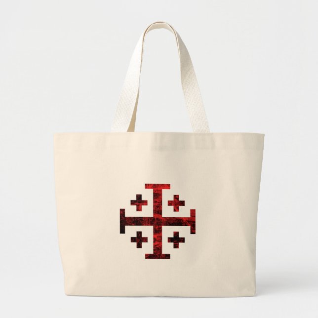 Bolsa Tote Grande A cruz de Jerusalem (Frente)