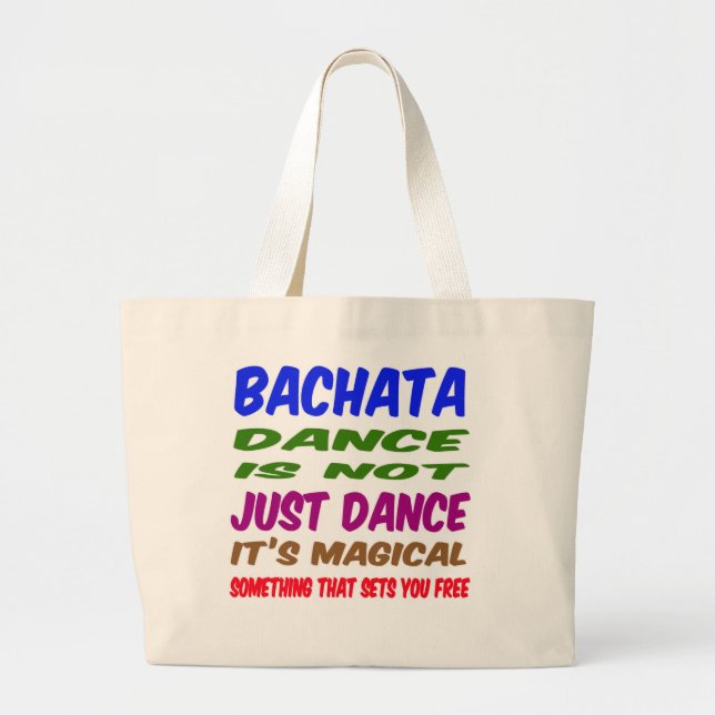 Bolsa Tote Grande A dança de Bachata não é apenas dança que é mágica (Frente)