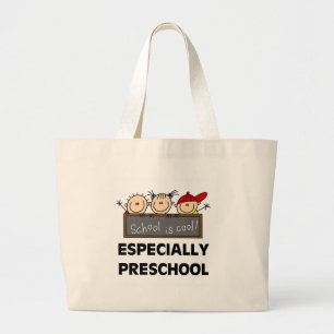 Bolsa Tote Grande A escola pré-escolar é camiseta legal e presente