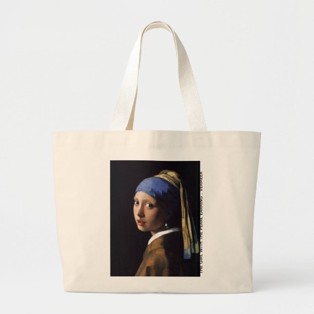 Bolsa Tote Grande A Garota Com O Vermeer De Pérola (Frente)