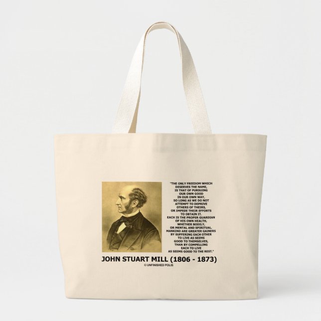 Bolsa Tote Grande A liberdade de John Stuart Mill que leva a cabo (Frente)
