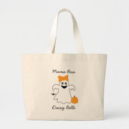 Bolsa Tote Grande A Little Boo Is Almost Due Halloween Baby Shower