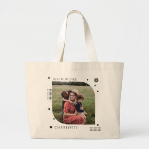 Bolsa Tote Grande A melhor Mãe de sempre da tendência de fotos moder