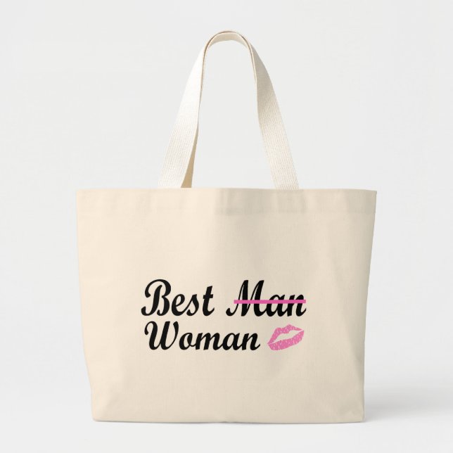 Bolsa Tote Grande A melhor mulher (lábios) (Frente)
