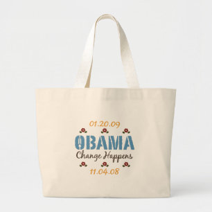 Bolsa Tote Grande A mudança de Obama acontece sacola
