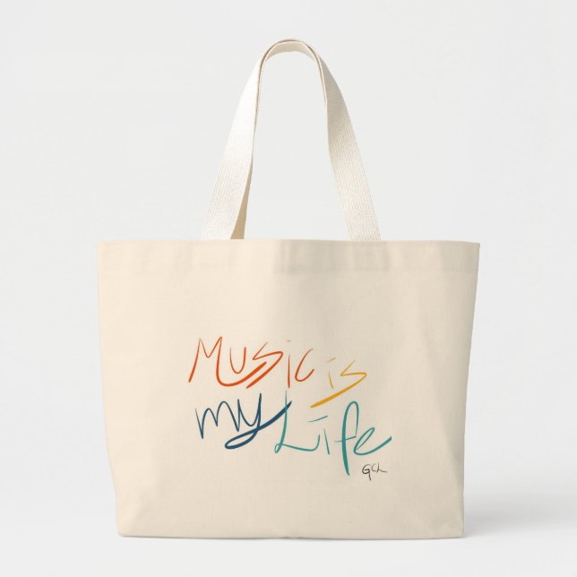 Bolsa Tote Grande A música é minha vida (Frente)
