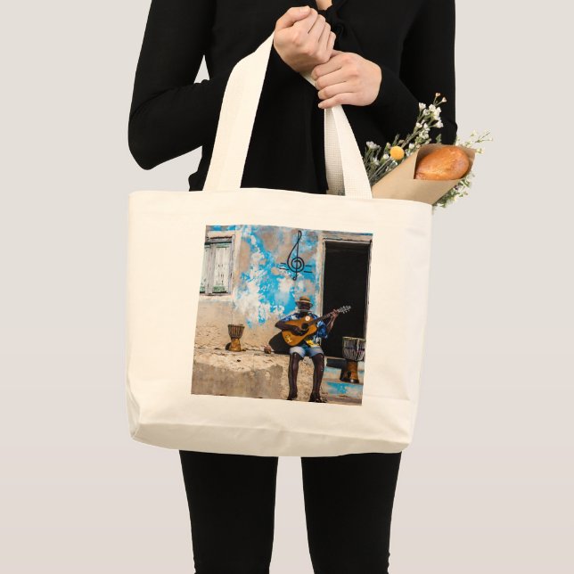 Bolsa Tote Grande A música é o remédio da mente (Frente (produto))