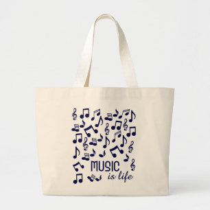 Bolsa Tote Grande A música é o saco da vida