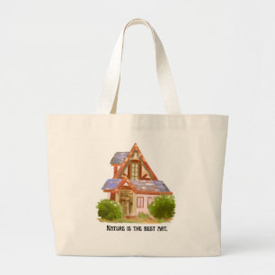 Bolsa Tote Grande 'A Natureza É A Melhor Arte' Ilustrações Caprichos