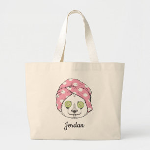 Bolsa Tote Grande A panda nos termas adiciona seu nome