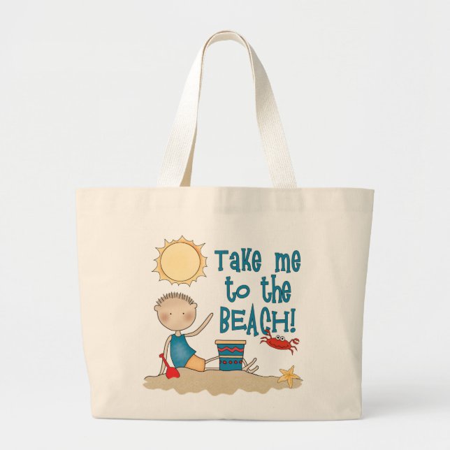 Bolsa Tote Grande À praia (menino) (Frente)