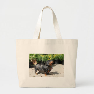Bolsa Tote Grande A prata Dapple o amigo 2 do Dachshund