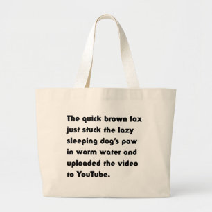 Bolsa Tote Grande A Raposa Marrom Rápida Acaba de Enfiar... Camiseta