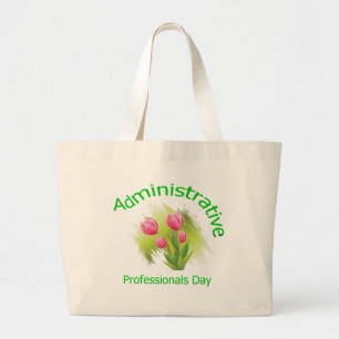 Bolsa Tote Grande A tulipa floresce o dia administrativo dos