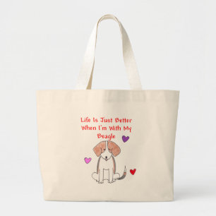 Bolsa Tote Grande A vida do lebreiro é apenas melhor sacola