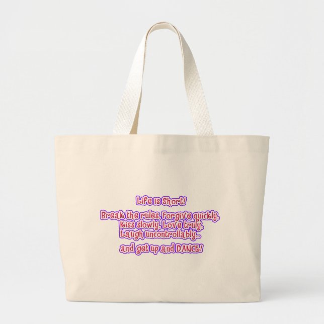Bolsa Tote Grande A vida é curta (Frente)