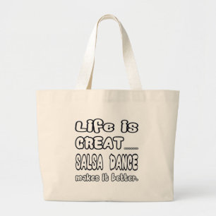 Bolsa Tote Grande A vida é grande dança da salsa fá-la melhor