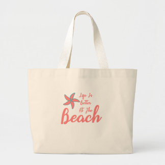 Bolsa Tote Grande A Vida É Melhor No Saco De Tote Da Praia