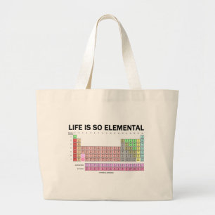 Bolsa Tote Grande A vida é tão elementar (a mesa de elementos