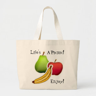 Bolsa Tote Grande A vida é um piquenique!