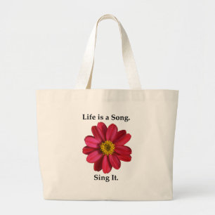 BOLSA TOTE GRANDE A VIDA É UMA MÚSICA - ZINNIA