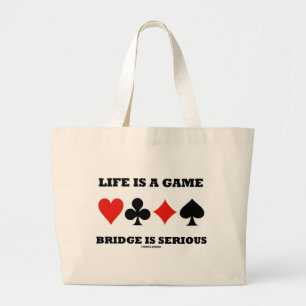 Bolsa Tote Grande A vida é uma ponte do jogo é séria (quatro tern