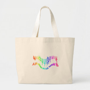 Bolsa Tote Grande A vida sem música seria uma citação humana plana