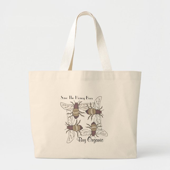 Bolsa Tote Grande Abelhas do mel (Frente)
