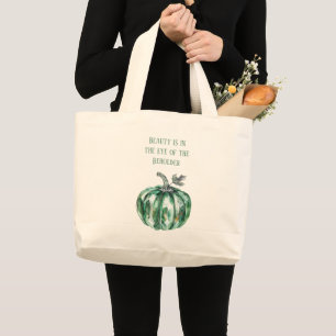 Bolsa Tote Grande Abóbora Verde Esmeralda
