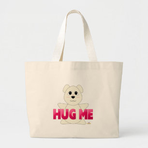 Bolsa Tote Grande Abraçável Urso Polar Rosa Me Abrindo