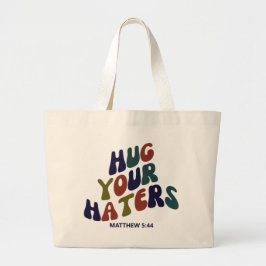 Bolsa Tote Grande Abrace o seu chapéu Mateus 5:44 Jumbo Tote Bag