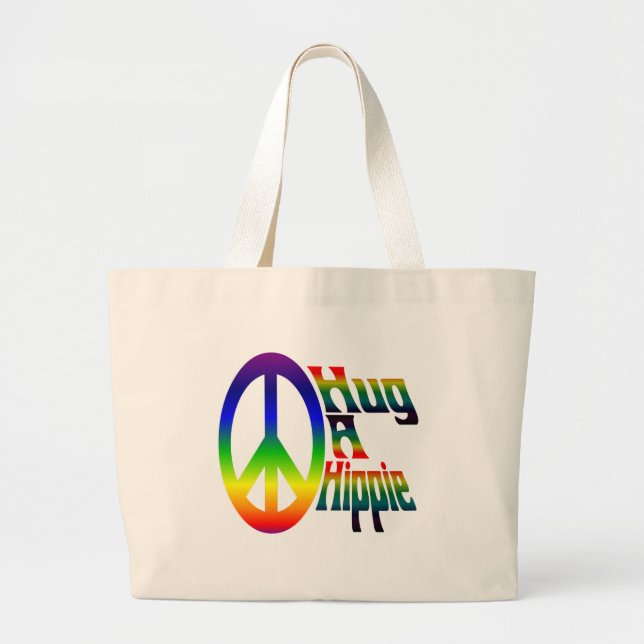 Bolsa Tote Grande abrace um hippie (Frente)