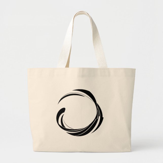 Bolsa Tote Grande Abstract Swirl Circle Design – curved ring artwork (Frente)