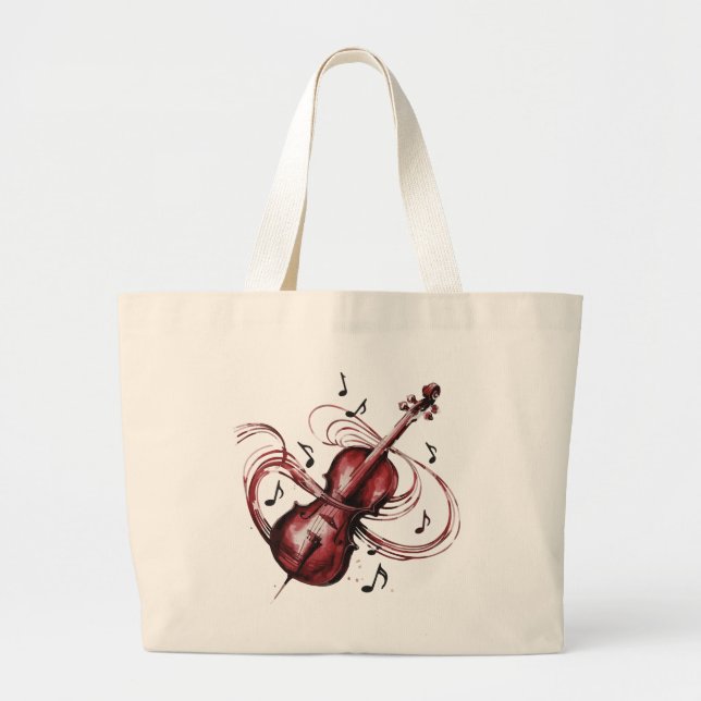 Bolsa Tote Grande abstract violin (Frente)