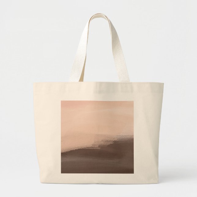 Bolsa Tote Grande Abstrato Aquarela Mocha (Frente)