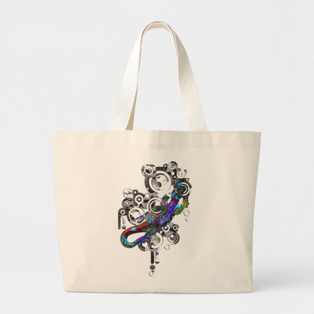 Bolsa Tote Grande Abstrato BALI Gecko (Frente)