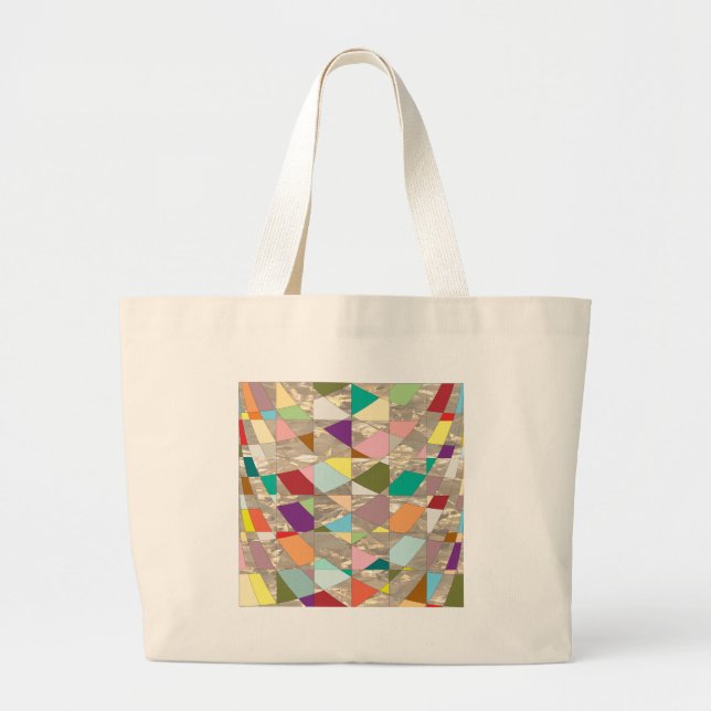 Bolsa Tote Grande Abstrato Cores Douradas (Frente)