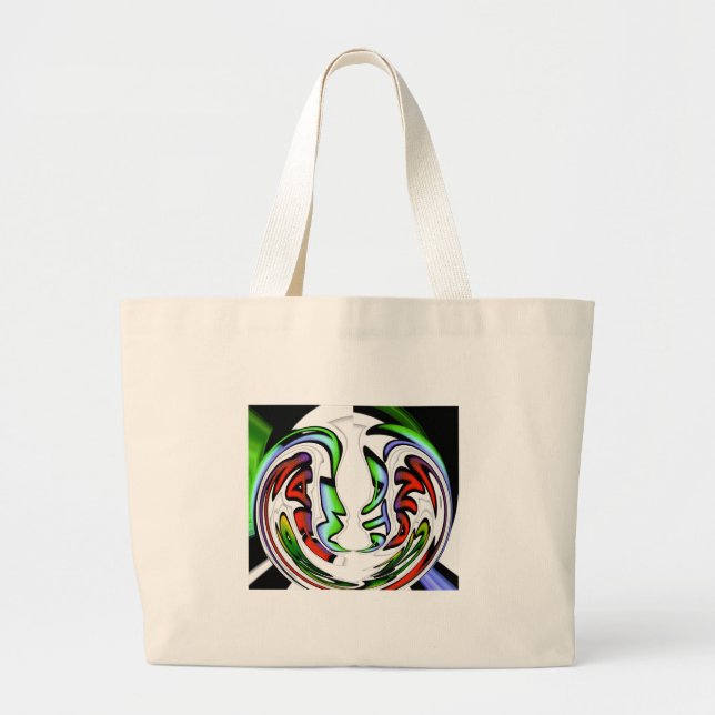 Bolsa Tote Grande Abstrato Face Hakuna Matata Art Impressão (Frente)