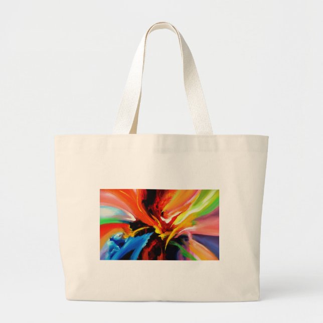 Bolsa Tote Grande Abstrato: Pintura de Serdar Hizli (Frente)
