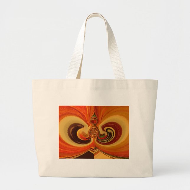Bolsa Tote Grande Abstrato, rodopia com o Teardrop Center Art Impres (Frente)