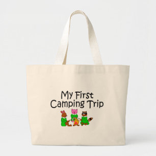 Bolsa Tote Grande Acampando minha primeira viagem de acampamento